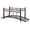 Bronze 683, variant on 3.3 Bronze Steel Arch Zen Garden Bridge with Safety Rails for Stream Pond, Decorative Footbridge with Scrollwork & Spheres, 265lbs Capacity