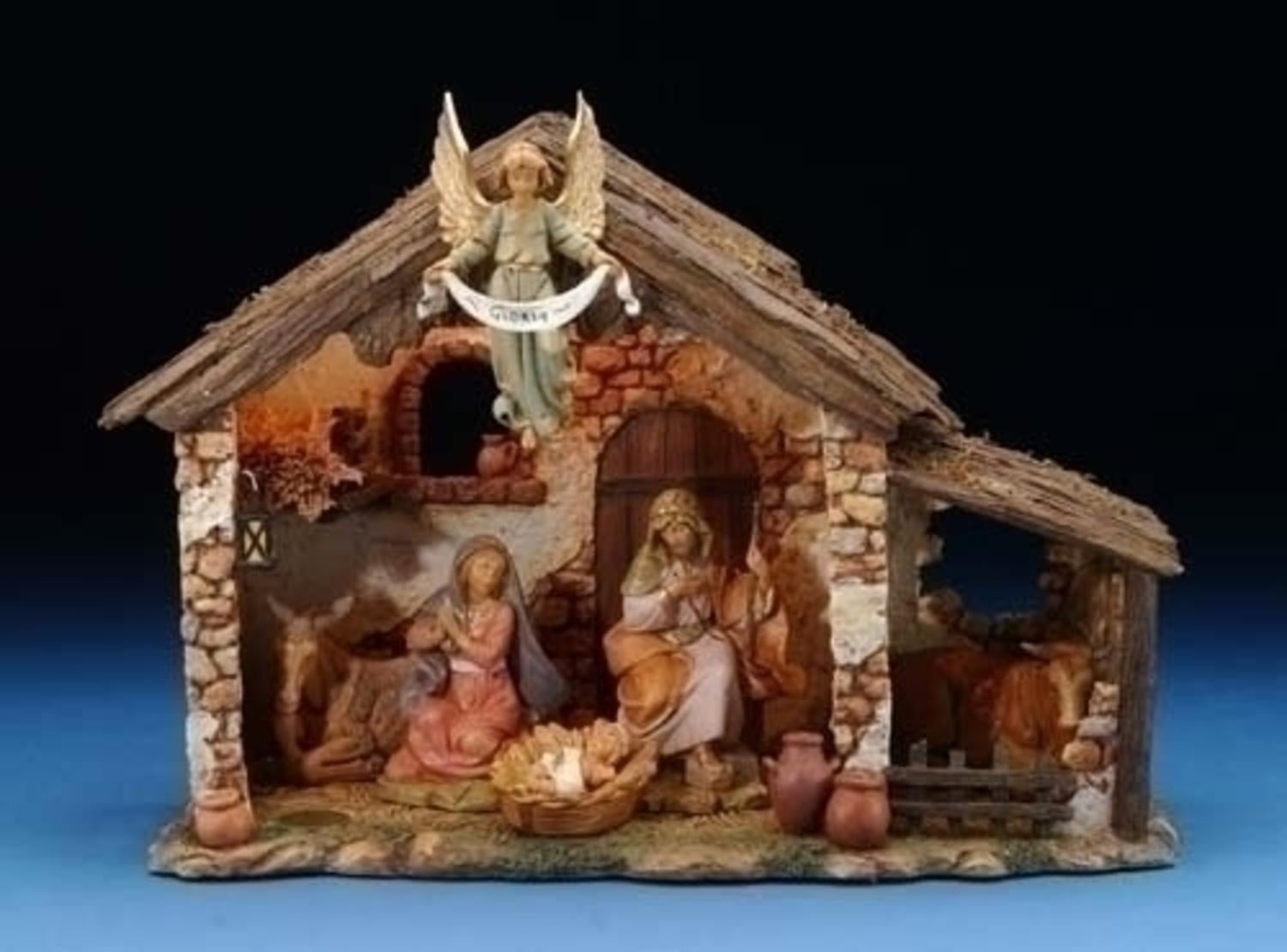 Roman Fontanini 5" Collection Lit Nativity Stable 50567 