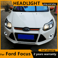 thumbnail image 3 of Para Ford Focus 3 faros LED 2012 2013 2014 para Focus ST Style LED DRL H7 Hid Option Angel Eye Bi Xenon luces delanteras de luz baja, 3 of 4