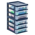 thumbnail image 3 of IRIS Small 3 Drawer Countertop Organizer, 2 Pack - Navy Blue, 3 of 8