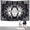 thumbnail image 4 of Sun and Moon Tapestry, Black and White Tapestries Mystic Burning Sun with Star Wall Hanging decor for Living Room Bedroom, 4 of 10