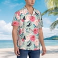 thumbnail image 5 of Haiem Roses and Butterflies Printed Hawaiian Shirt for Men - Men’s Casual Beach Summer Shirts - Stretch Fabric with Modern Fit-Medium, 5 of 9