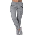 thumbnail image 1 of Gibobby Pantalones de cuadros para mujer Moda mujer Color sólido pantalón largo elegante pantalones sueltos Casual cintura alta pantalones cintura elástica pantalones de chándal, 1 of 4