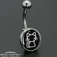 thumbnail image 7 of Black and White Kitty Cat Belly Ring, 7 of 7