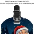 thumbnail image 4 of Square 2Pack PU Leather Santa Claus Cruise Luggage Tag with Privacy Cover and Name ID Tag for Travel Handbags Backpacks Luggage Tags, 4 of 6