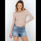thumbnail image 4 of Camisetas de Larga para Mujer, Tops Ajustados de Punto Acanalado, Conjuntos de Otoño, Camisetas Informales, Ropa Interior, Ropa Interior, Crema XXL, 4 of 8