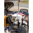 thumbnail image 4 of Outdoor Tablecloth with Umbrella Hole and Zipper, Navy Blue Christmas Square Table Cloth 54x54 Inch Waterproof Tablecloth, Red Snowman Xmas Tree Snowflake Winter Picnic Table Cover for Patio Camping, 4 of 7