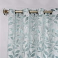 thumbnail image 2 of Superior Leaves Blackout Curtain Panel, 6 Grommets, Set of 2, 42" W x 96" L, Teal, 2 of 7