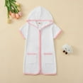 thumbnail image 2 of CZHQWE Toddler Poncho Towel Terry Cloth Cover Up Girls Boys Terry Cloth Swim Cover Up Zip Up Hooded Bathing Suit Coverup Wraps Kids Pool Beach Robe Cover-Up 5-6 Years White, 2 of 7