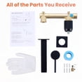 thumbnail image 7 of Wowow Solid Brass Single Handle Wall Mounted Bathroom Faucet with Rough-In Valve, 7 of 7