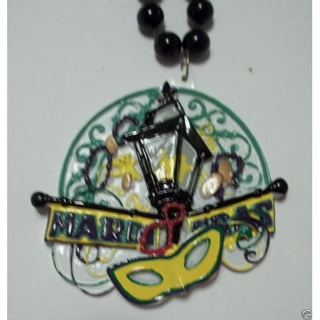 New Orleans Bourbon - Mask Mardi Gras Bourbon Lamp Post New Orleans Necklace Beads Bead