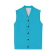 thumbnail image 6 of Resicozy Men's Knit Sweater Vest Solid Color V-Neck Button Down Sleeveless Cardigan Vest Sky Blue 5XL, 6 of 7