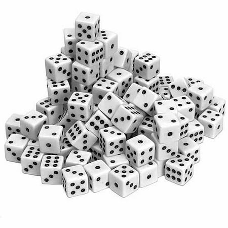 - White Opaque Dice, 100-Pack