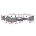 thumbnail image 4 of vidaXL 11 Piece Garden Lounge Set with Cushions Brown Poly Rattan, 4 of 5