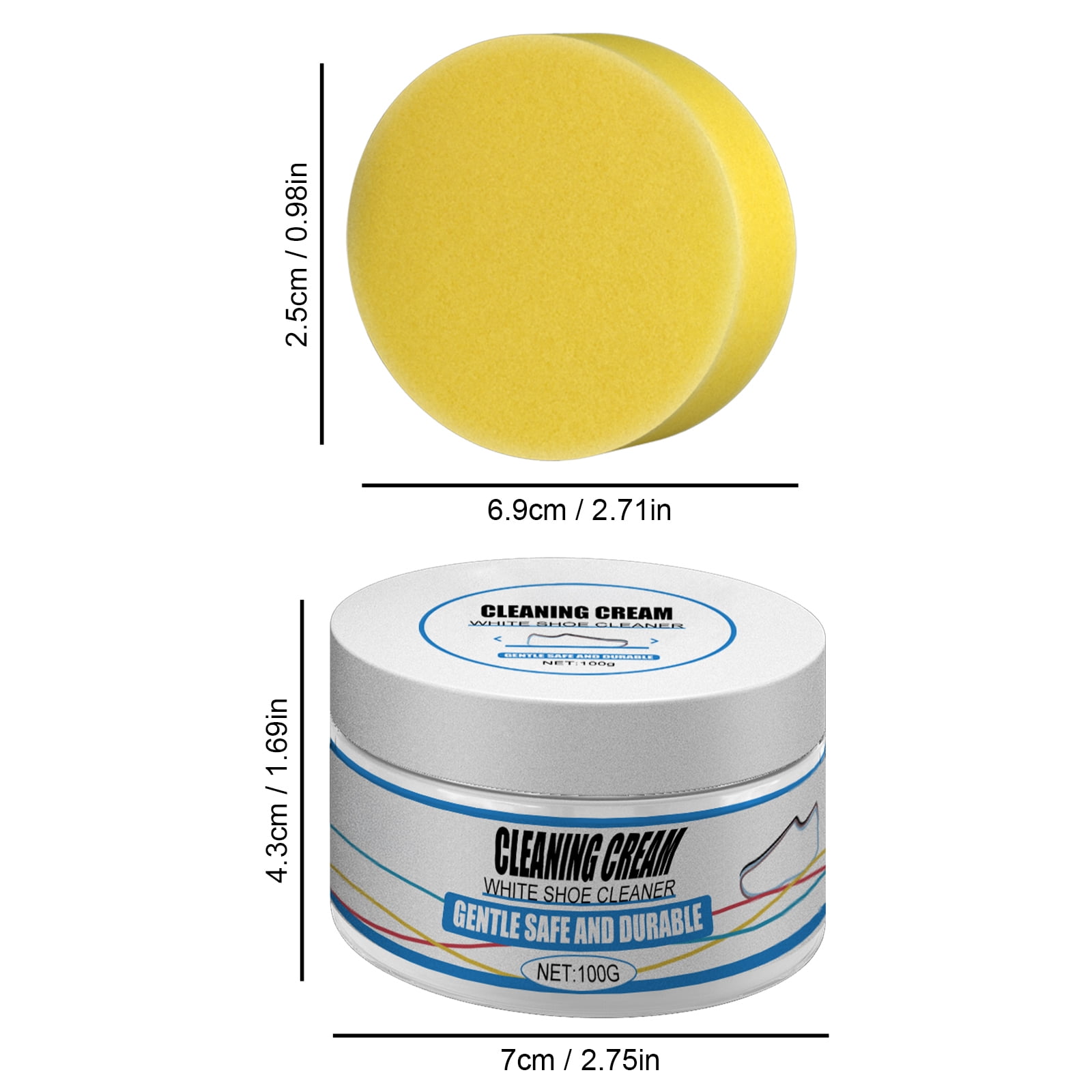 Alvantor White Shoe Cleaner, Remove Stains Shoe Cream No Need to Wash Solid with Sponge