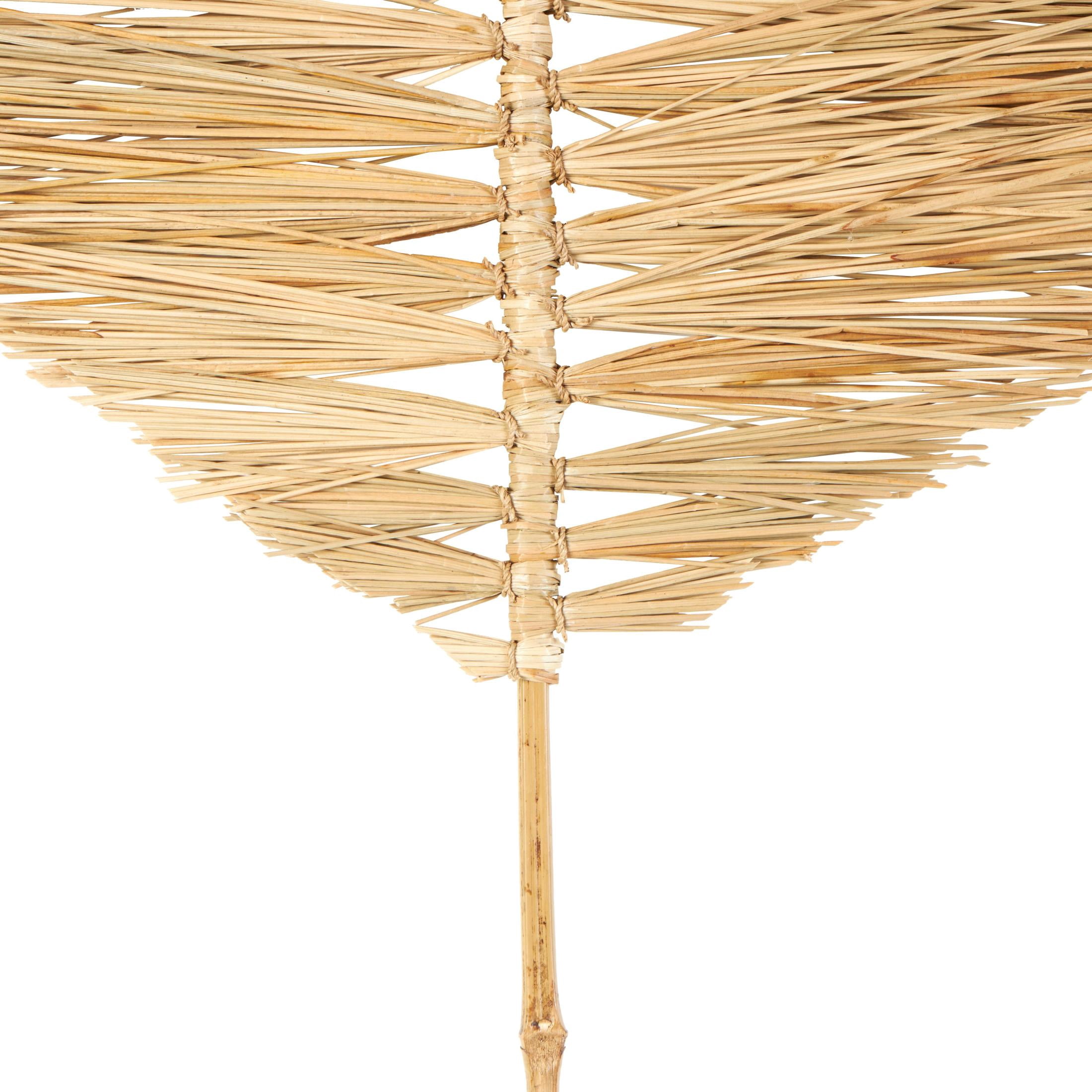 79" Palm Tree Handmade Tall Tassel Leaf Fan Stick Bamboo Wood Natural Foliage Branch Bouquet, by DecMode (3 Count)