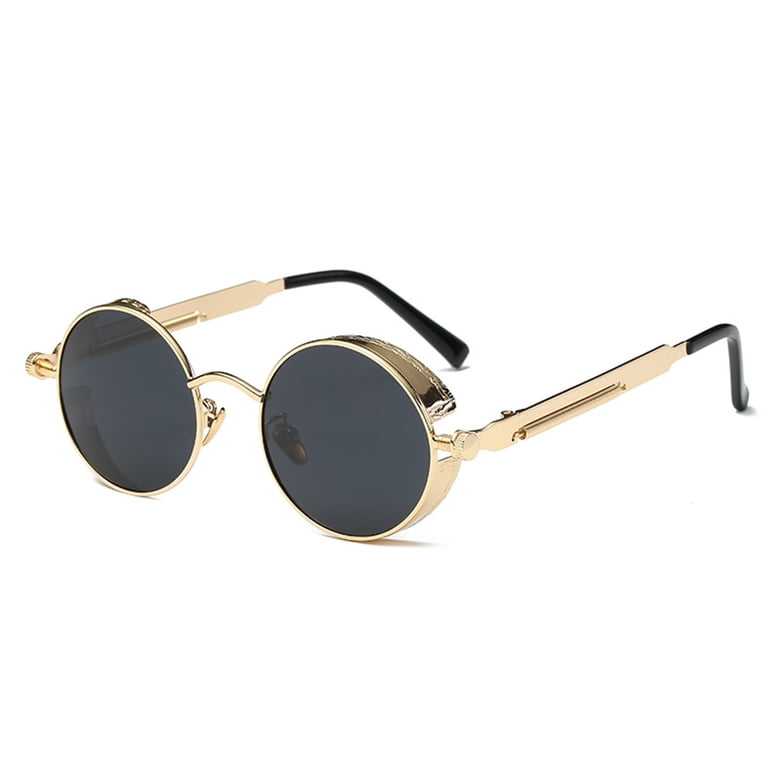 Sunglasses UV 400 Round Steampunk Sunglasses for Women Men unisex glass Eosunjian Men Women Retro Vintage Glasses Steampunk Round  main image 2
