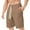 Khaki, variant on VERUGU Mens Shorts Casual Solid Pocket Elastic Waist Straight Half Shorts Pants Sport Pants Black XXL