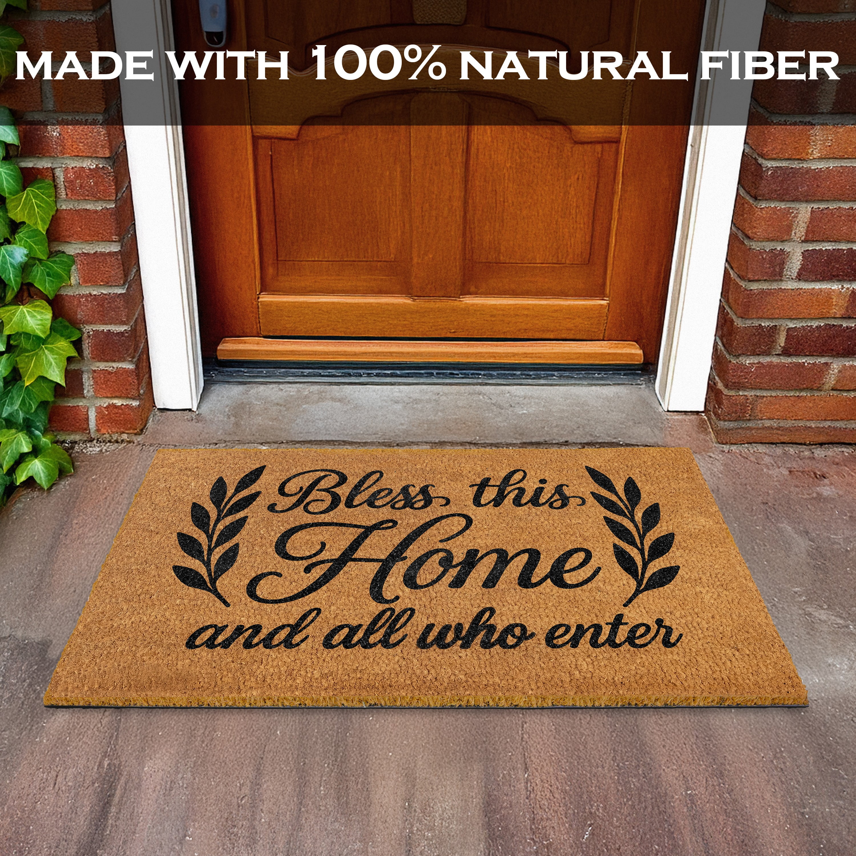 MAINEVENT Bless This Home Doormat 30x17 Inch, Religious Outdoor Welcome Mat for Outside