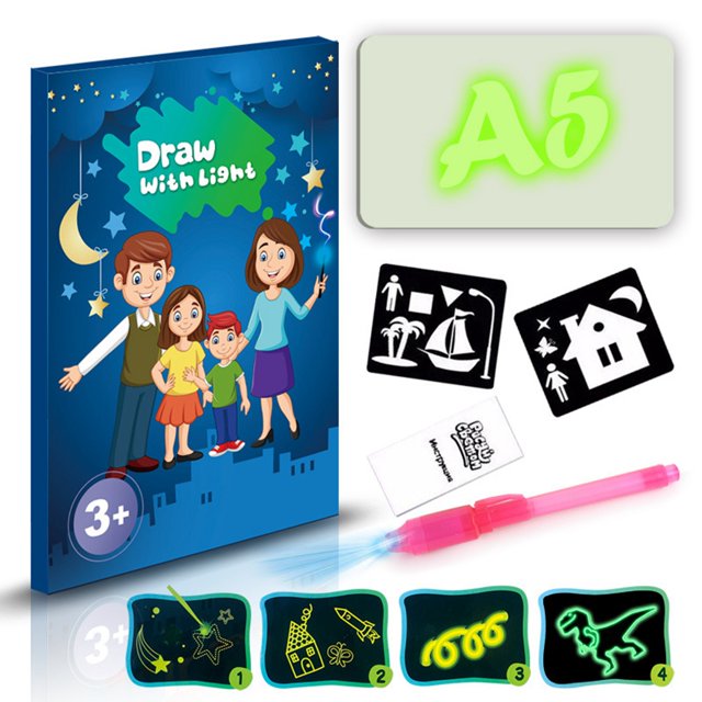 Kids Drawing Board Funny Glow in the Dark Drawing Pad Draw with Light Tablet