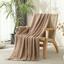 JOOJA Knit Throw Blanket Super Soft Cozy Blanket for Bed Sofa, 50"x60", Dusty Pink