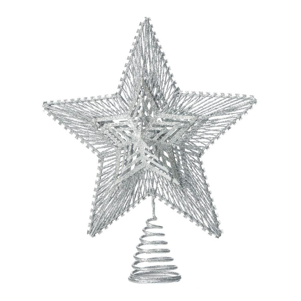Silver Star Christmas Tree Topper