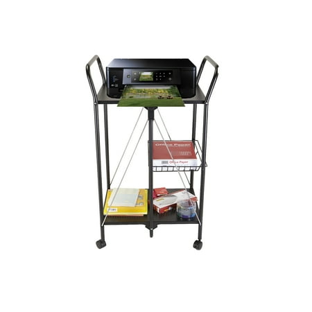Purpose Utility Cart - Mind Reader 2 Tier Metal Fold-able All Purpose Utility Cart with Mesh Basket, Black