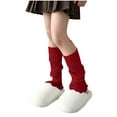 thumbnail image 3 of Kids Girls Plain Leg Warmer Girls School Dance Wear Legwarmer Tutu Fancy Kids Stretch Knee Leg Warmers Girls Ankle Comfort Fit Socks Kids's Knitted Ankle Warmers Warm and Stylish Wine 5-16 Years, 3 of 7