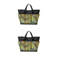 thumbnail image 3 of Ruiboury Cloth Durable Multi-Pocket Tool Bag For Organized Tool Storage Gardening Tool Bag Tool Storage Bag Black+Yellow Flower 2Set, 3 of 6