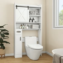 Dextrus Over The Toilet Storage Cabinet,Bathroom Shelf Organizer with Infrared Sensor Light,Toilet Paper Holder,and Adjustable Shelf