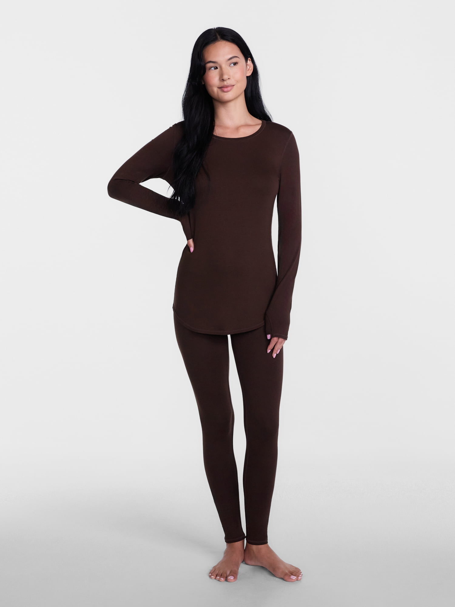 ClimateRight by Cuddl Duds Women’s Mild Essential Base Layer Livaeco Jersey Long Sleeve Crewneck Thermal Top, Sizes XS-4X