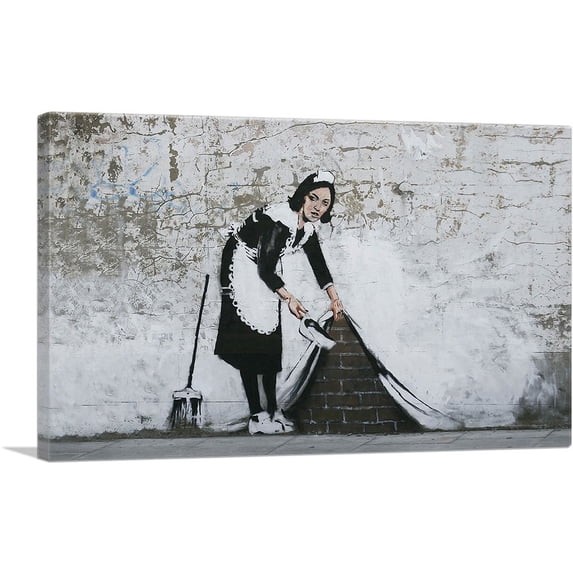 ARTCANVAS Maid in London Canvas Art Print by Banksy - Size: 40" x 26" (1.50" Deep)