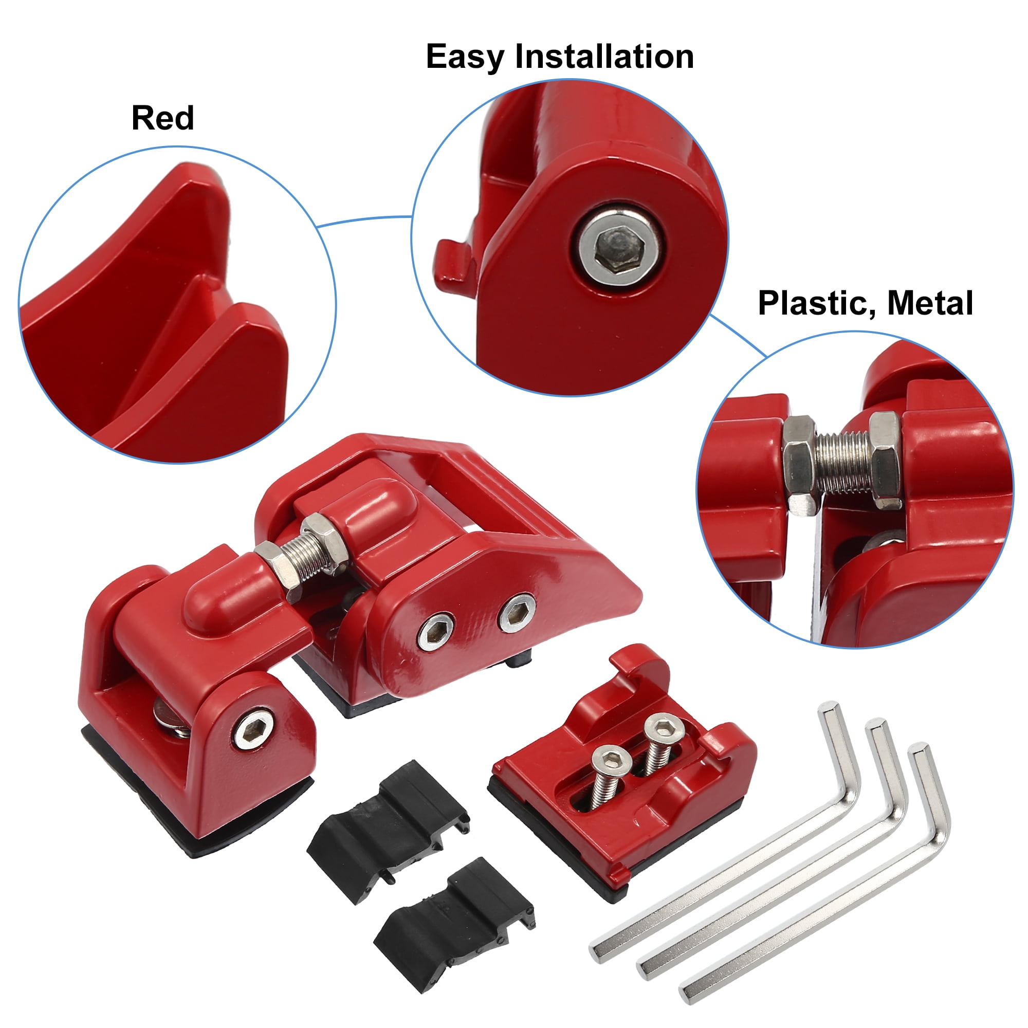 Unique Bargains Front Hood Latches  Catch Locking Fit for Jeep Wrangler JK - Pack of 4 Red