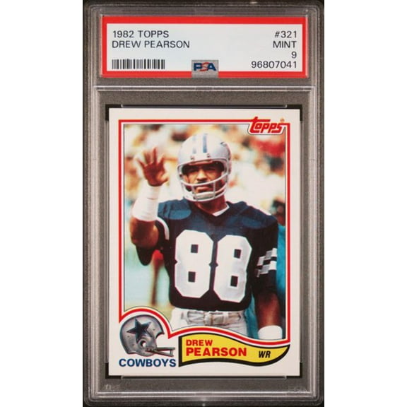 Graded 1982 Topps Drew Pearson #321 Football Card PSA 9 Mint