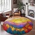 thumbnail image 2 of Circle Area Rug, Sun58 Washable Non-Slip Floor Carpet, Soft Rug for Living Room Bedroom Decor 71 Inch, 2 of 6