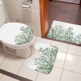 thumbnail image 4 of Wildflower Leaf Bath Mat 3 Piece Bathroom Rug Set, Green Floral Botanical White Watercolor Non Slip Bath Rug Contour Mat and Toilet Lid Cover, Absorbent Shower Mats Soft Bath Rugs and Mats Sets, 4 of 8