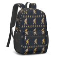 thumbnail image 2 of Bigfoot and Human Black Pattern 17" School Backpacks for Teens,Waterproof Oxford Fabric,S-Shape Padded Straps for School,Travel,Hiking,Camping, 2 of 6