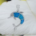 thumbnail image 5 of Gorgeous Hawaiian Large Blue Opal Dolphin Necklace, Sterling Silver Opal Dolphin Pendant, N6031 Birthday Valentine Mom Gift, Statement PC, 5 of 7