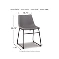 thumbnail image 6 of Signature Design by Ashley Centiar Urban Industrial Faux Leather Bucket Dining Chair, Set of 2, Gray, 6 of 6