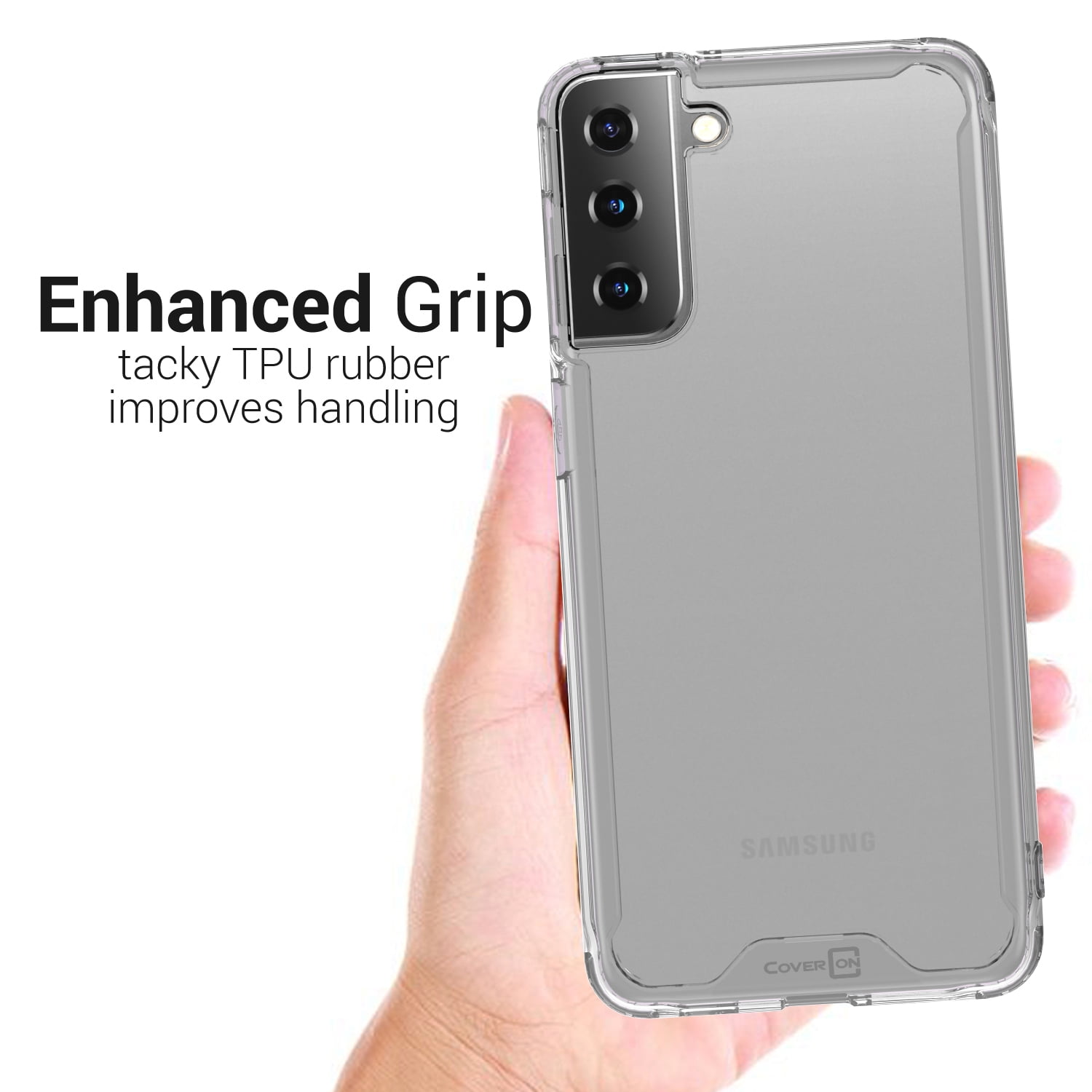 Coveron For Samsung Galaxy S21 5g Case Slim Fit Lightweight Hard Phone Cover Clear Tpu Bumper Walmart Com Walmart Com