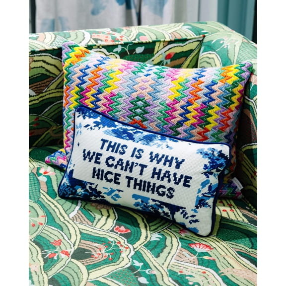 Furbish - Nice Things Needlepoint Pillow