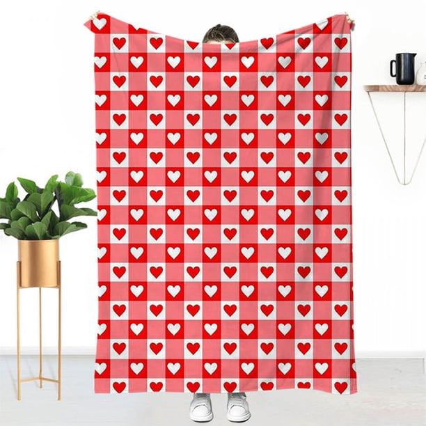 Manta para sofá, 1 pieza, suave y cálida, de franela para San Valentín, ideal para decorar sofás cama, ideal como regalo navideño.