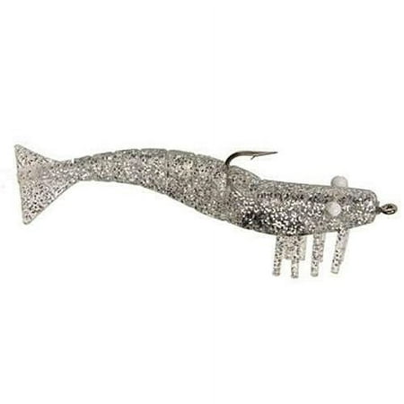 D.O.A. FSH-3-3P-314 Shrimp Clear Silver Glitter 3 Soft Plastic Fishing Lure