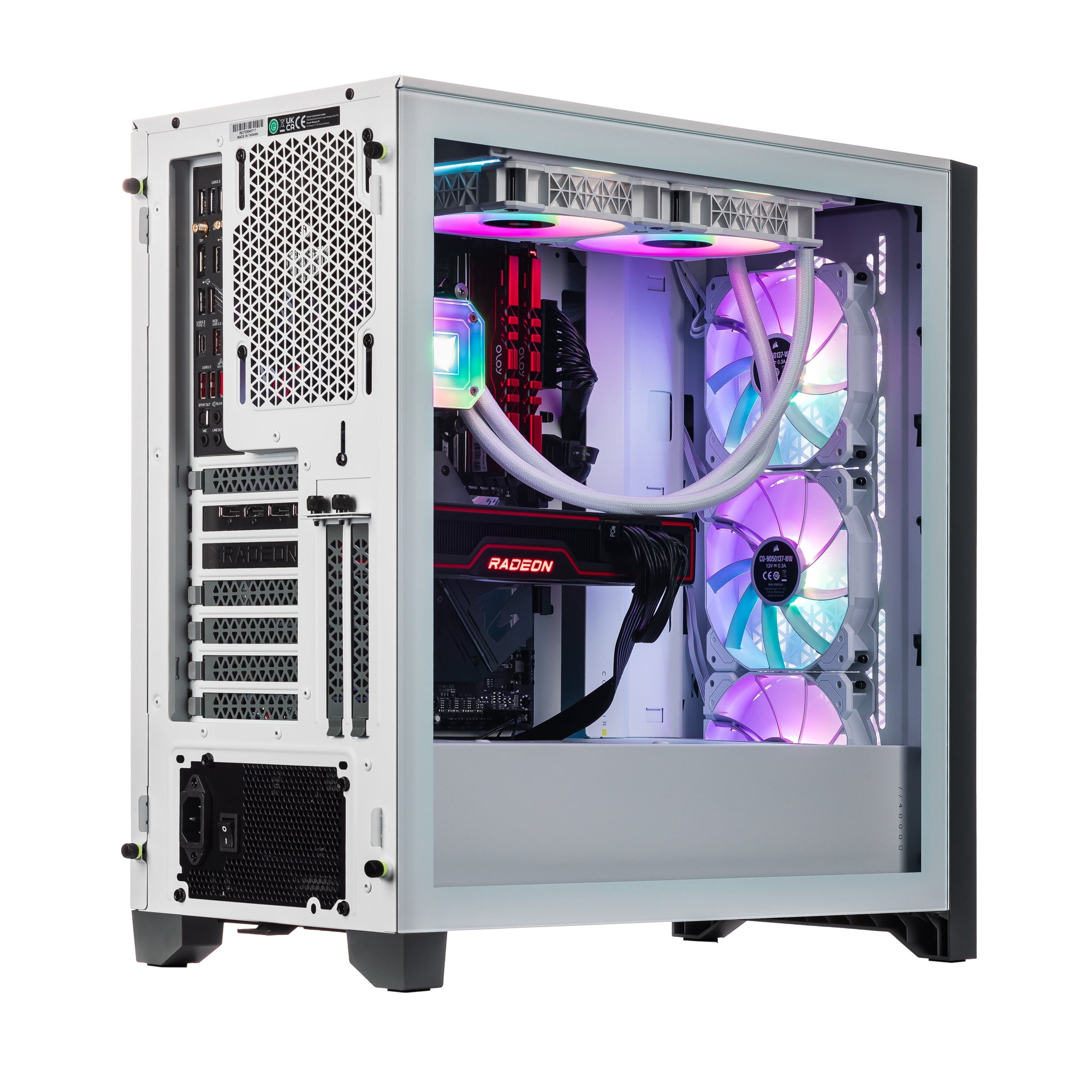 Velztorm Argentux Gaming Desktop PC White (Intel i7-10700F 8-Core, 32GB DDR4, 1TB SATA SSD, Radeon RX 6900 XT 16GB, 360mm AIO, RGB Fans, 750W PSU, AC WiFi, BT, Win10P) VELZ0014