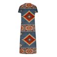 thumbnail image 5 of Robes pour Femmes 2024 Été Surdimensionné Décontracté Manches Courtes Col en V Robe Imprimée Robe Ample 50 % de Réduction!, 5 of 5