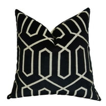 Plutus PB11388-1225-DP Bengal Lattice Handmade Throw Pillow, Black & Cream - 12 x 25 in.