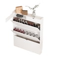thumbnail image 2 of Narrow Shoe Cabinet, Shoe Cabinet with 3 Flip Drawers, Shoe Storage Cabinet for Entryway, 4-Tiers Freestanding Shoe Cabinet Organizer, Shoe Rack with Legs, White-White, 2 of 8