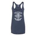 thumbnail image 2 of Wild Bobby, My Savior Is Tougher Than Nails Revelation 1:18, Inspirational Christian, Women Tri-Blend Racerback Tank Top, Vintage Navy, Large, 2 of 5