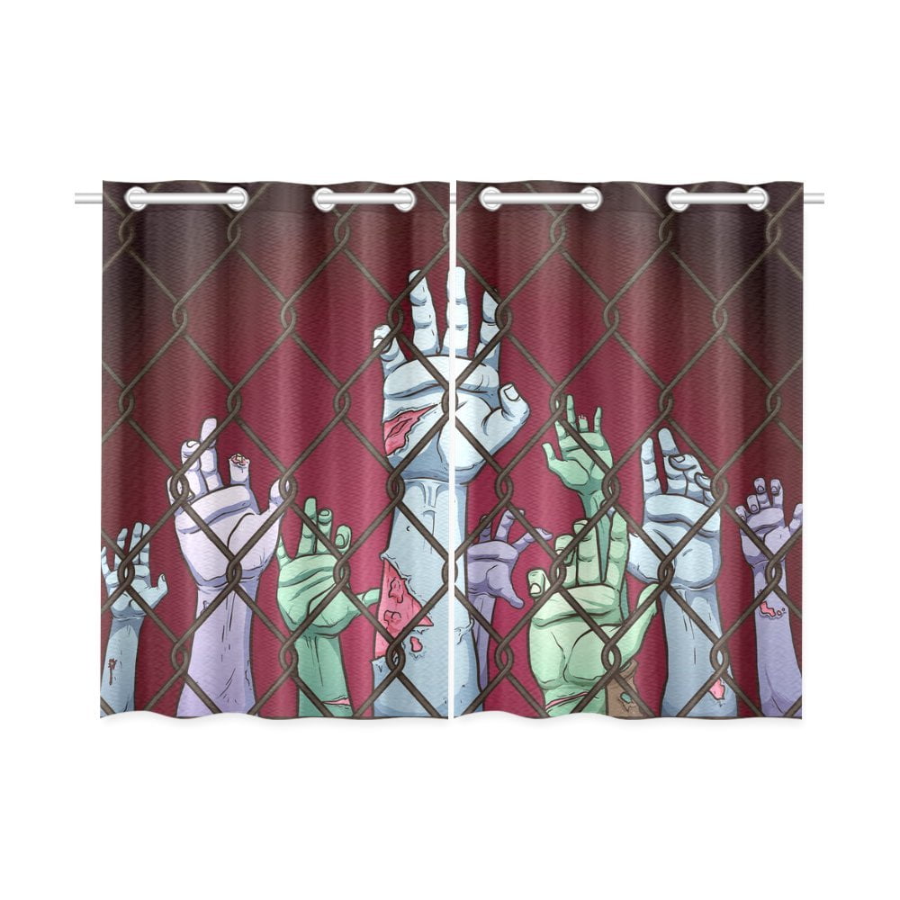 YUSDECOR Zombie Walking Dead Window Curtains Kitchen ... on {keyword}
