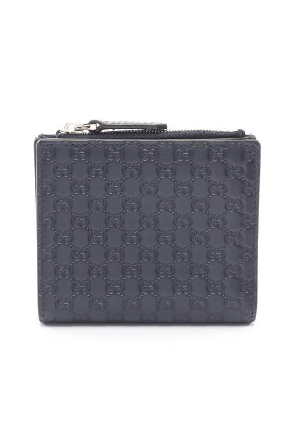 Pre-Owned Gucci Microguccissima Bi-fold Wallet, Leather, Men's/Women's, Navy, 544475